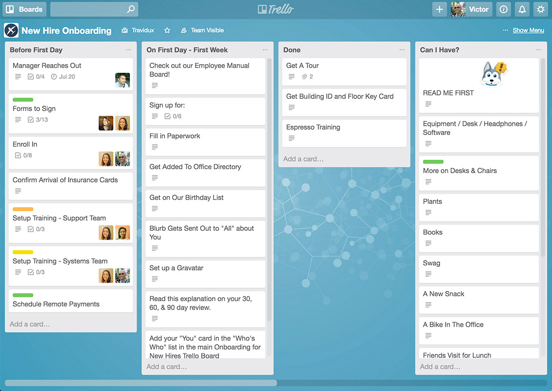 trello screenshot