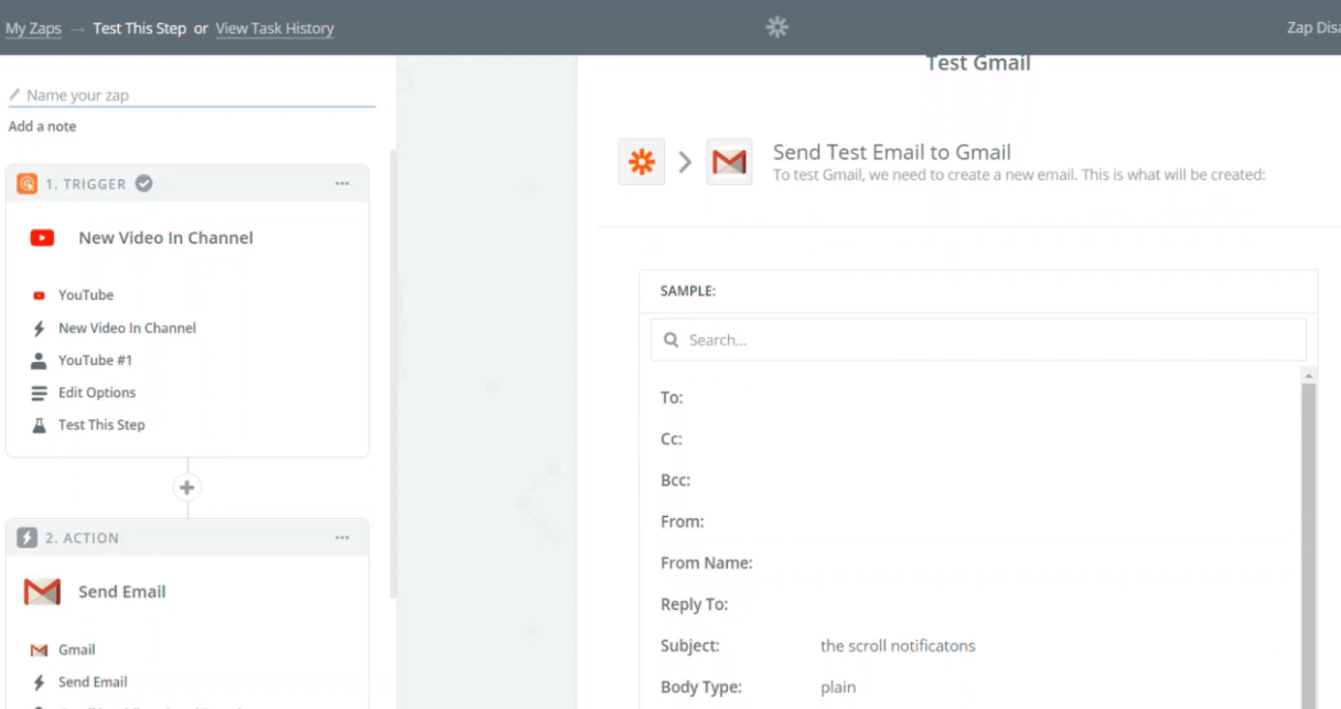 what is zapier - gmail email body