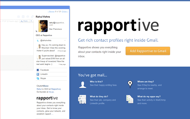 Rapportive Screenshot