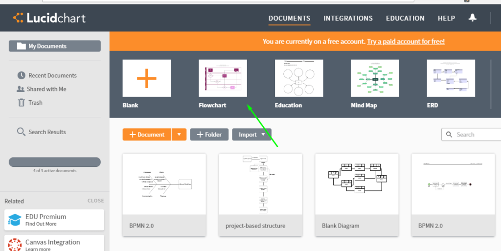 lucidcharts create flowchart