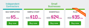 quickbooks pricing screenshot